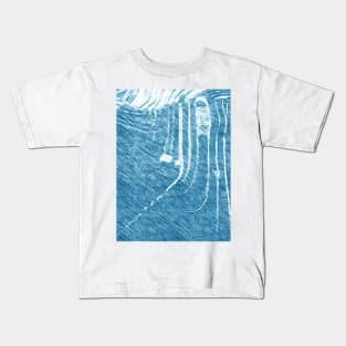 rice field in cyan Kids T-Shirt